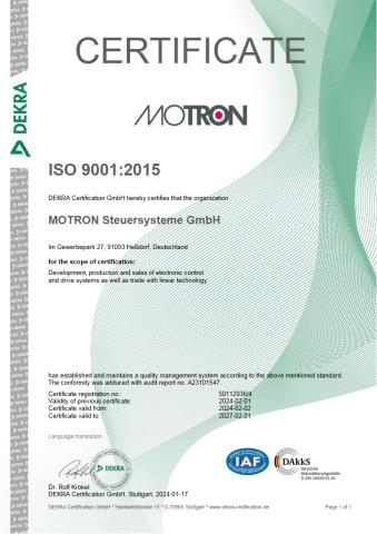 Rezertification ISO 